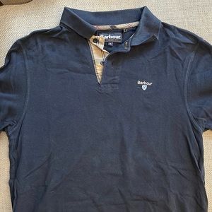 Navy Barbour mens medium polo